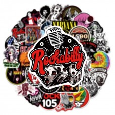 Set 50 Stickers Rock Artistas Música Ac Dc Pegatinas Rockero